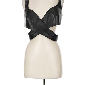 Alexander McQueen Black Leather Top